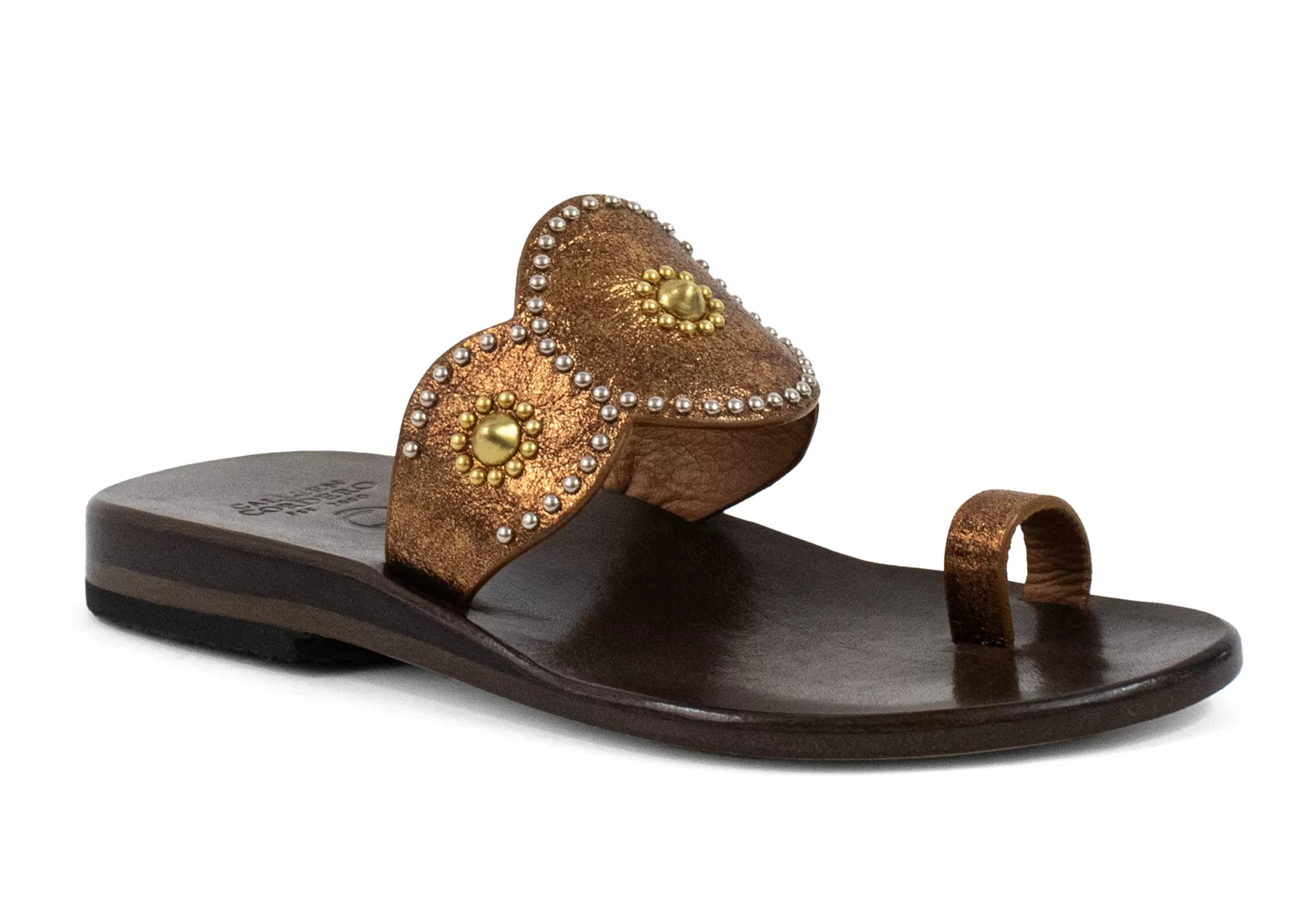 Calleen Cordero Alina Sandal Otago Tobacco w/Brass & Nickel Art Discount