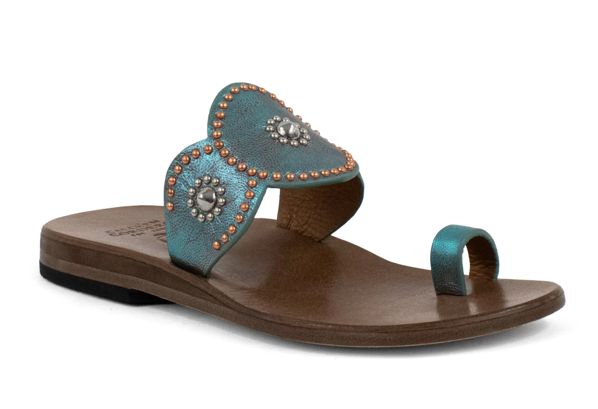 Calleen Cordero Alina Sandal Aqua Rust w/ Copper & Nickel Art Cheap