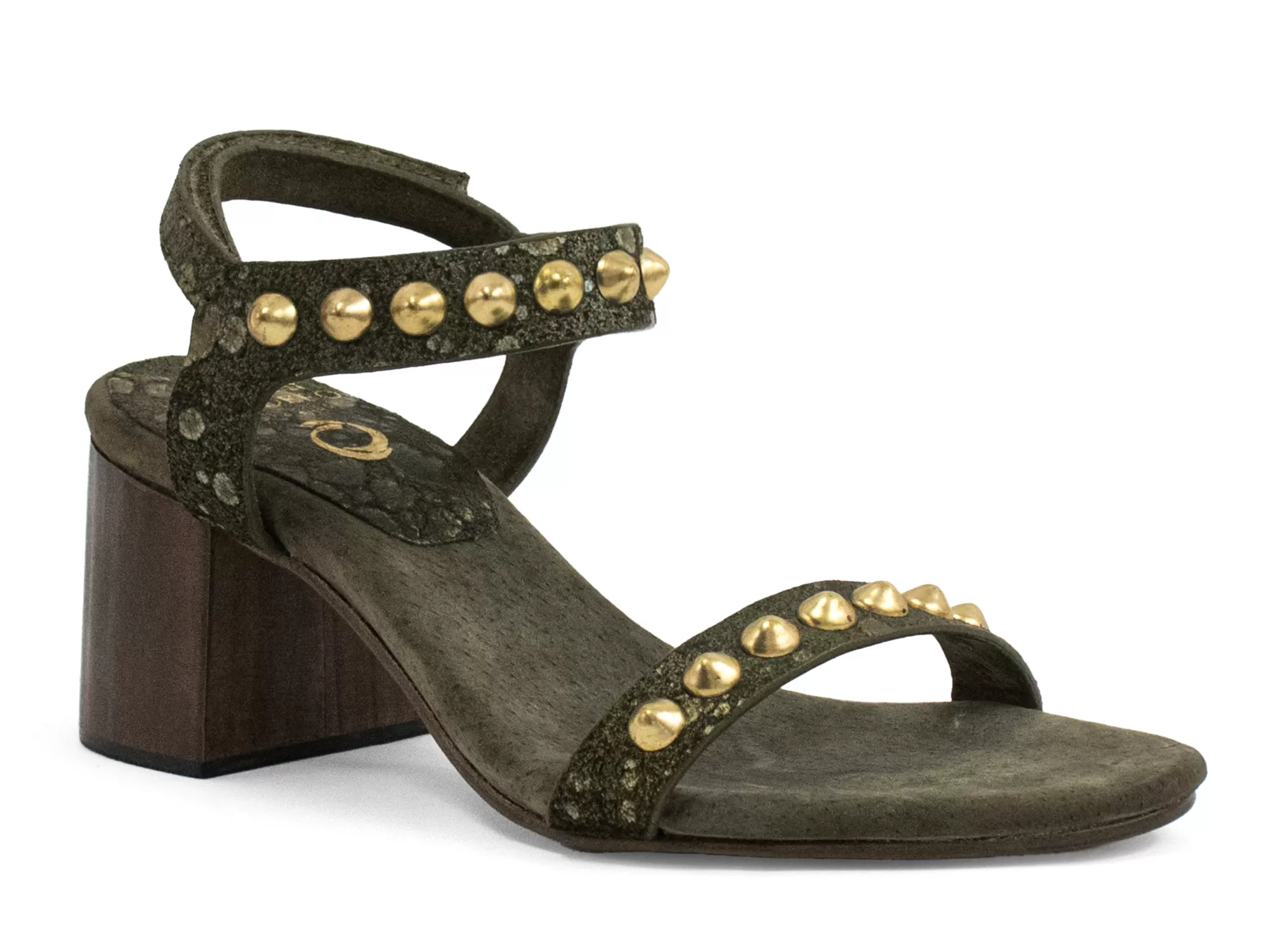 Calleen Cordero Bardot Heel Olive Lunar w/ Brass Art Clearance