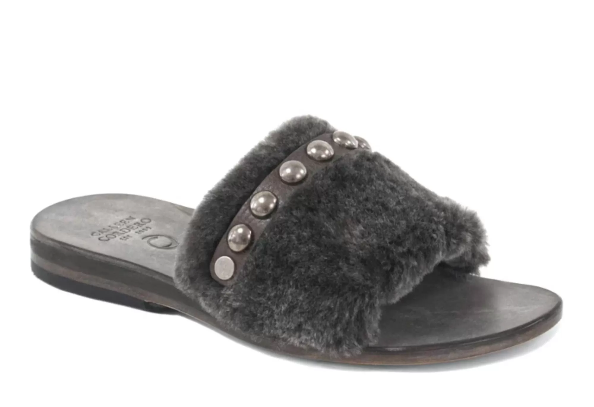 Calleen Cordero Bare Slide Snowtop Shearling w/Nickel Art Discount