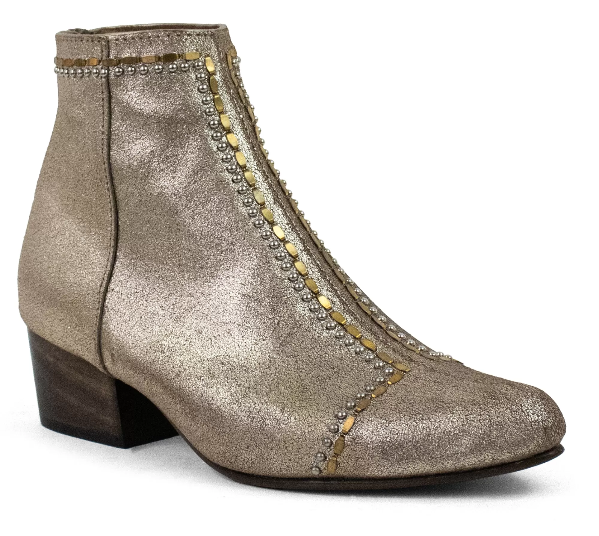 Calleen Cordero Blaze Boot Dusty Gold w/ Brass & Nickel Art Discount