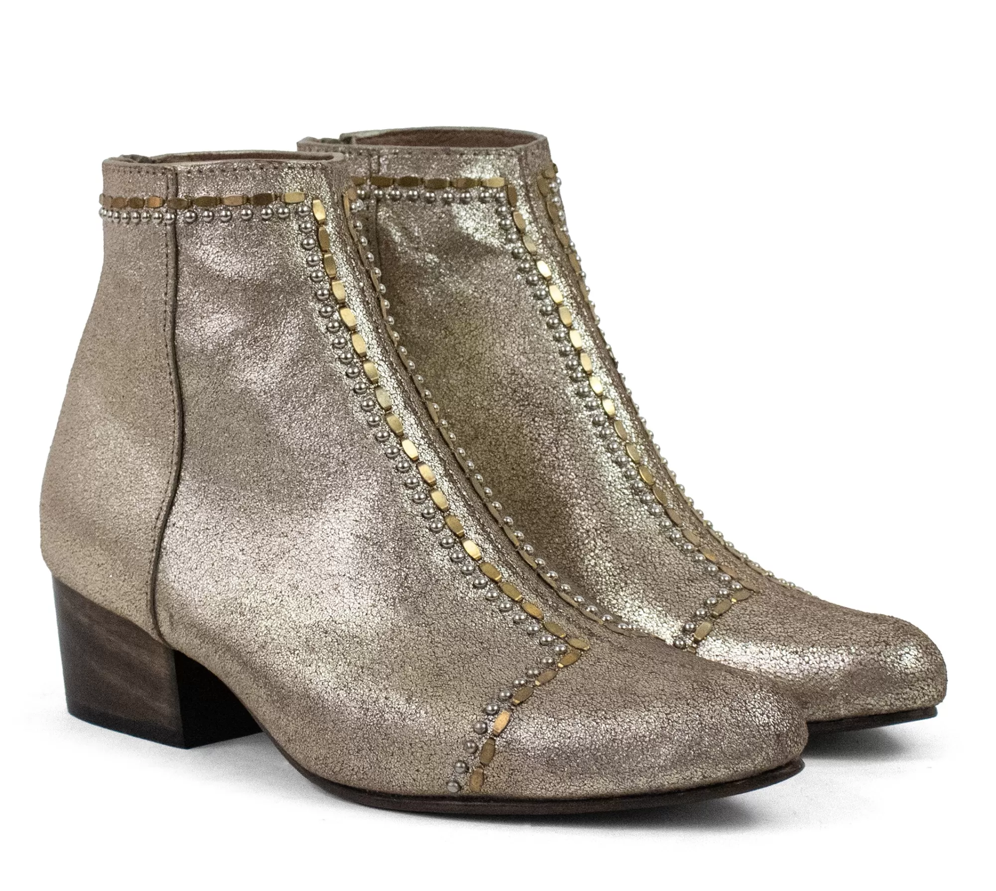 Calleen Cordero Blaze Boot Dusty Gold w/ Brass & Nickel Art Discount