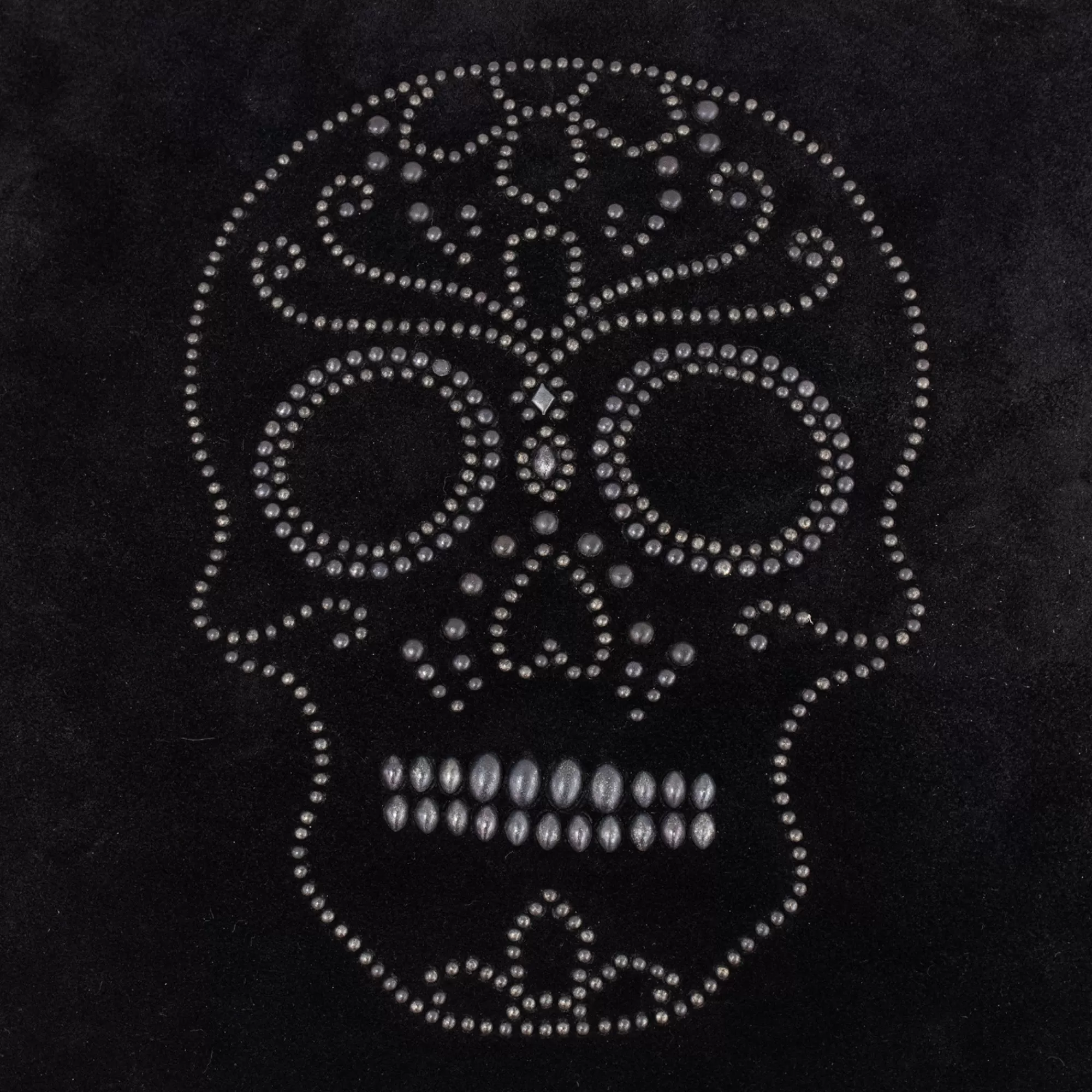 Calleen Cordero Calavera Pillow (Includes Pillow Insert) 20" X 20" Black Suede w/ Black Art Best Sale