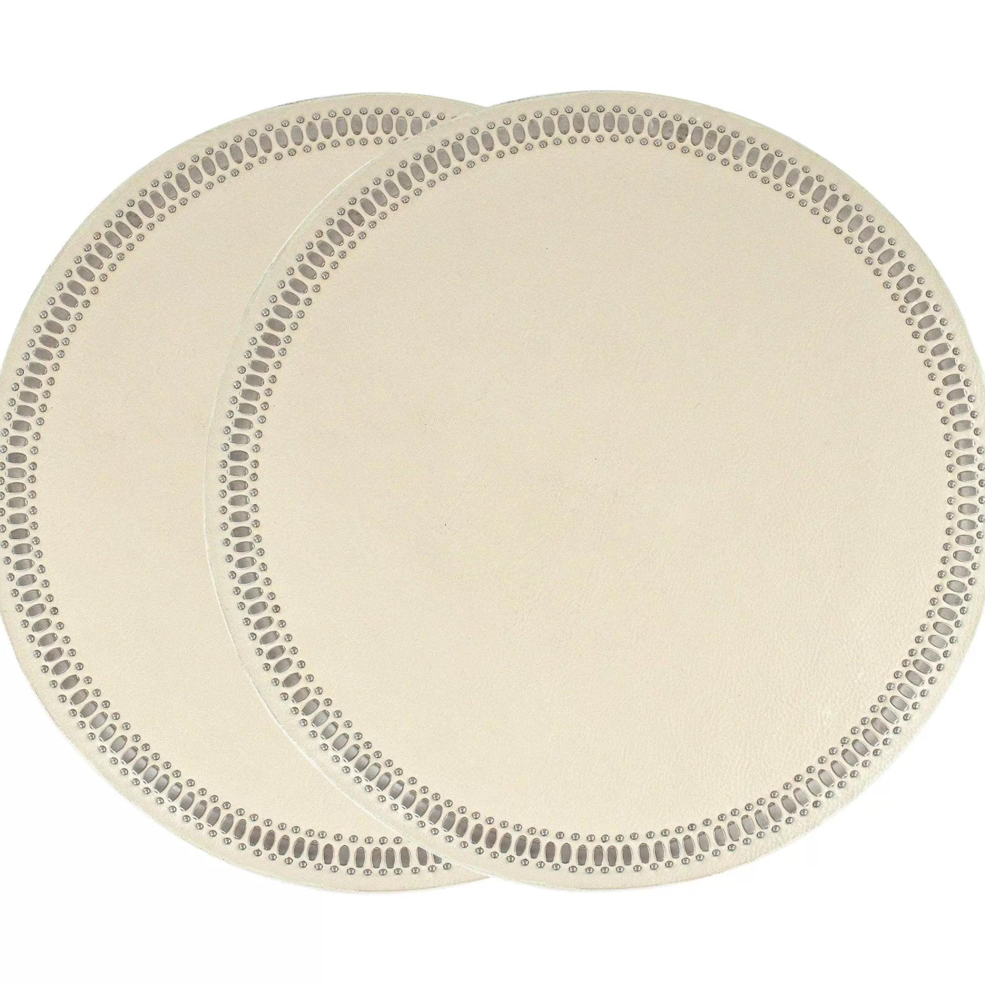 Calleen Cordero Concha Placemats (QTY 2 Pc) White Old Fashion w/ Nickel Art Online