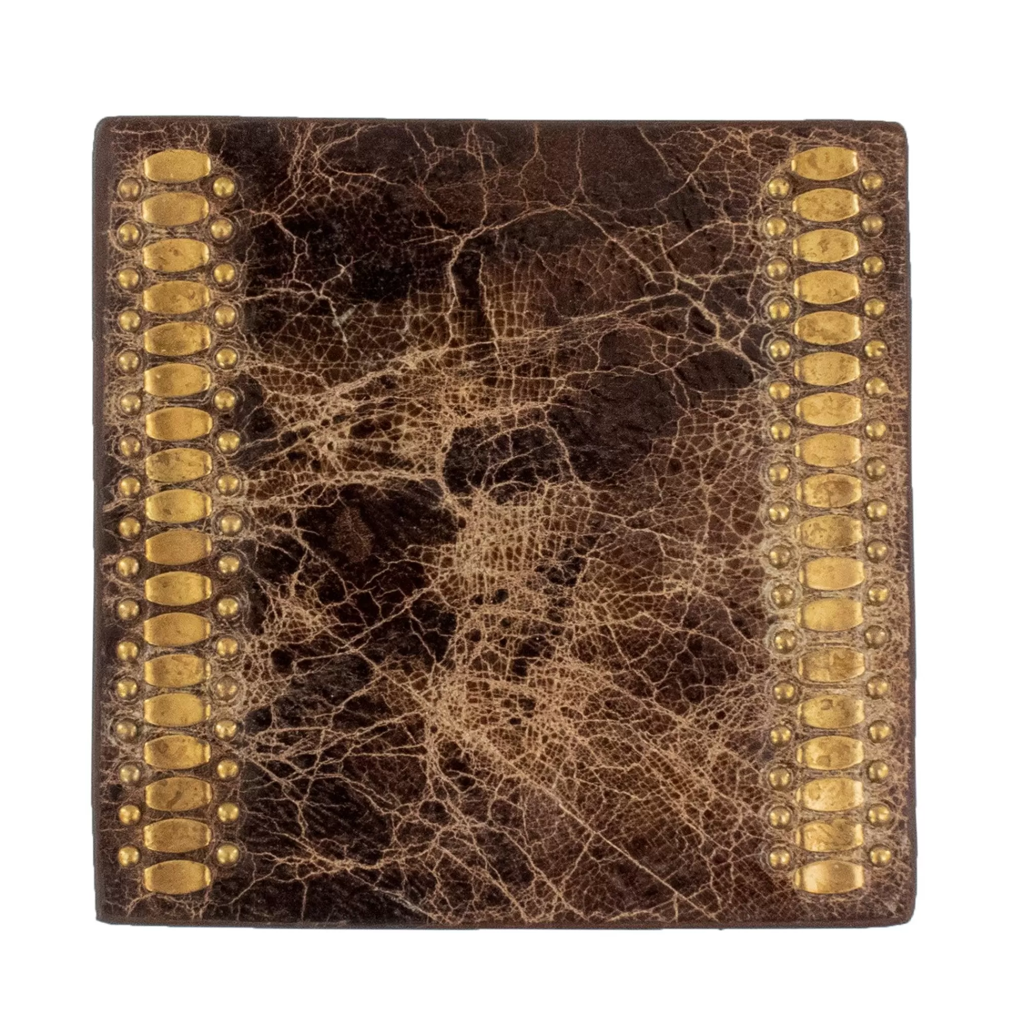 Calleen Cordero Concha Sq Coaster (QTY 2 Pc) Brown El Paso w/ Brass Art Set of 2 Discount