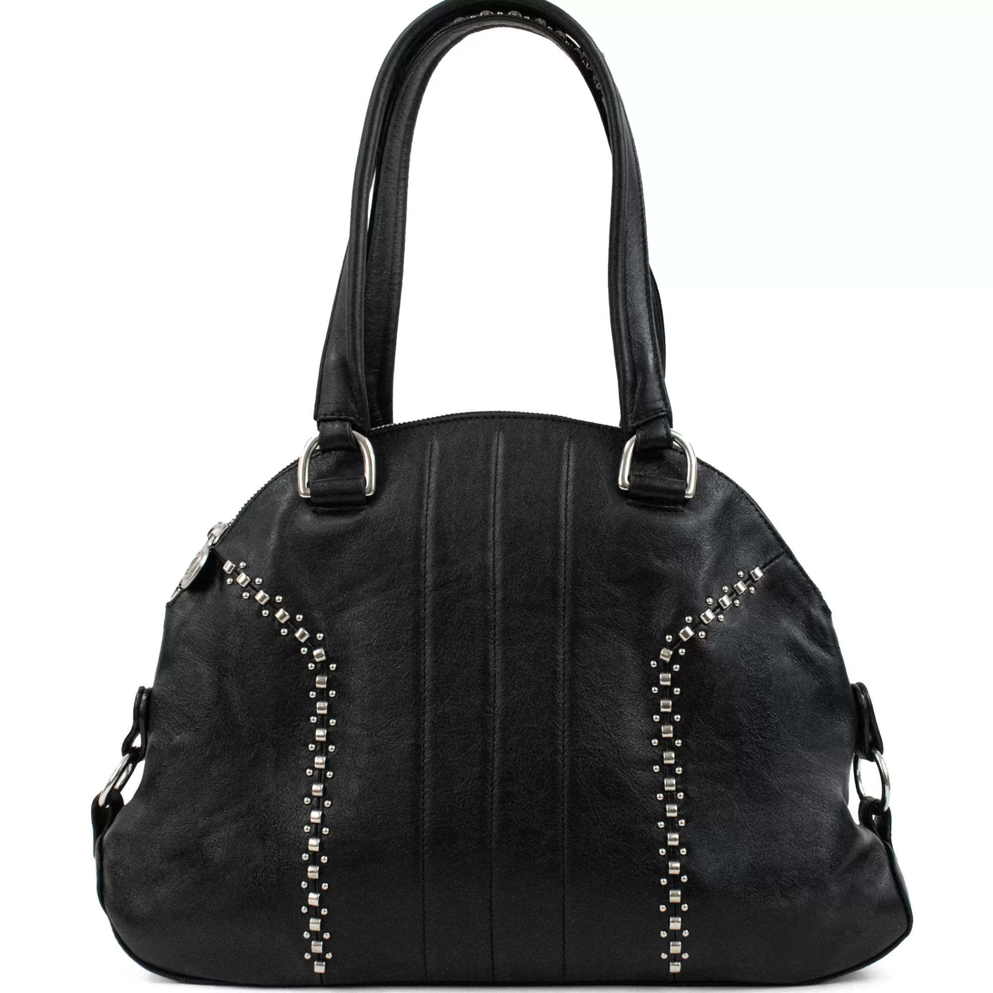 Calleen Cordero Dakota Large Handbag Black Belmont w/ Nickel Art Clearance