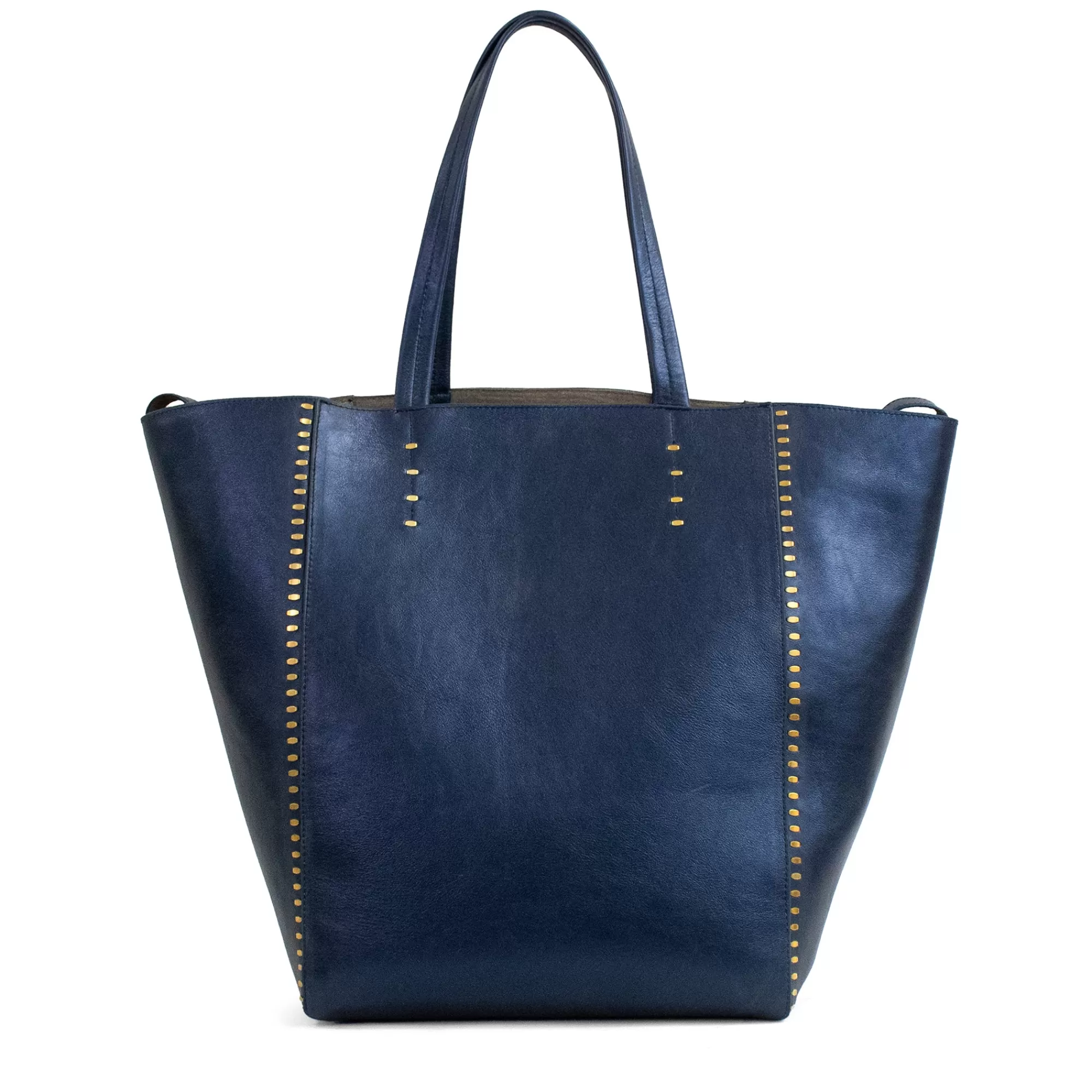 Calleen Cordero Dannie Tote Navy Metallic w/ Brass Art Sale