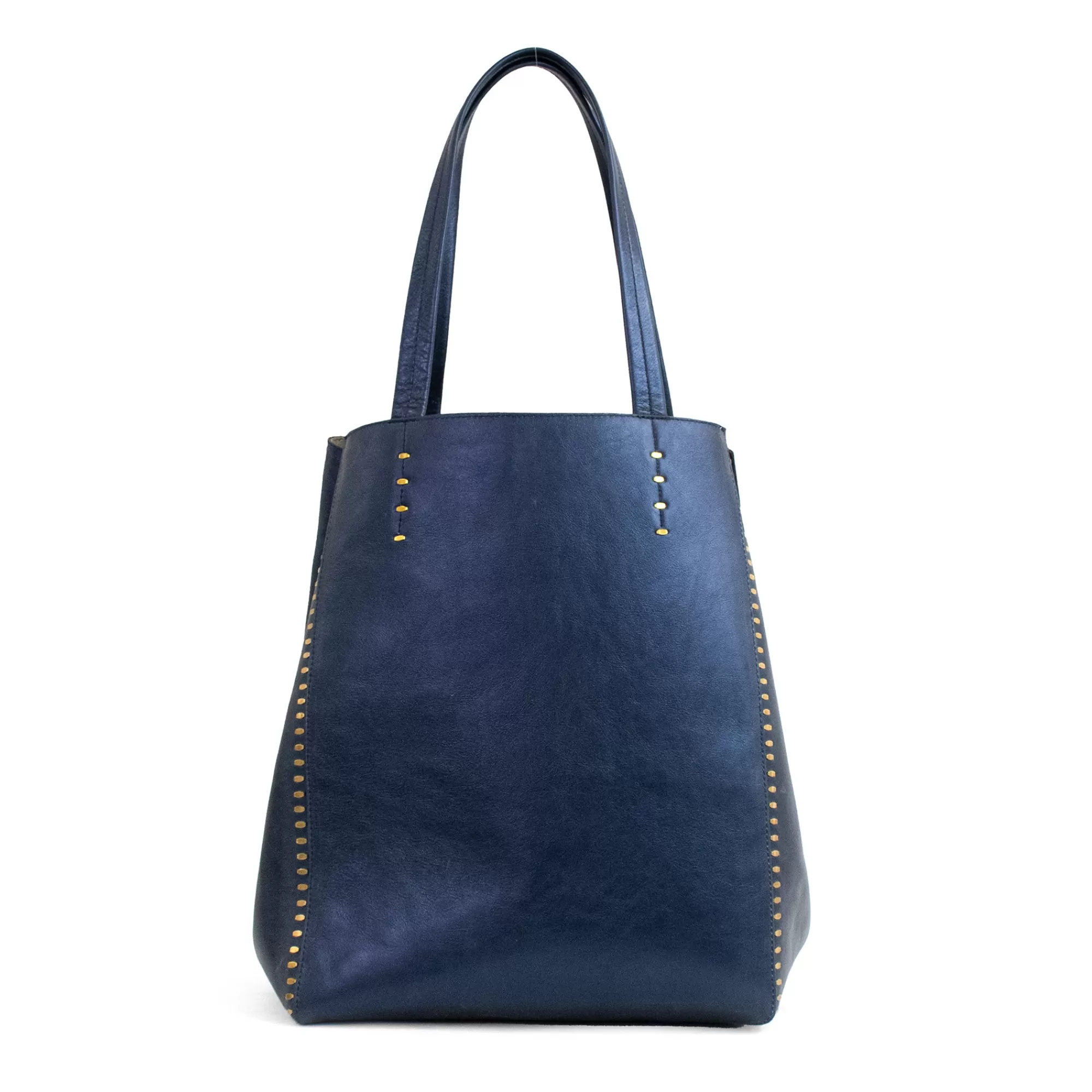 Calleen Cordero Dannie Tote Navy Metallic w/ Brass Art Sale