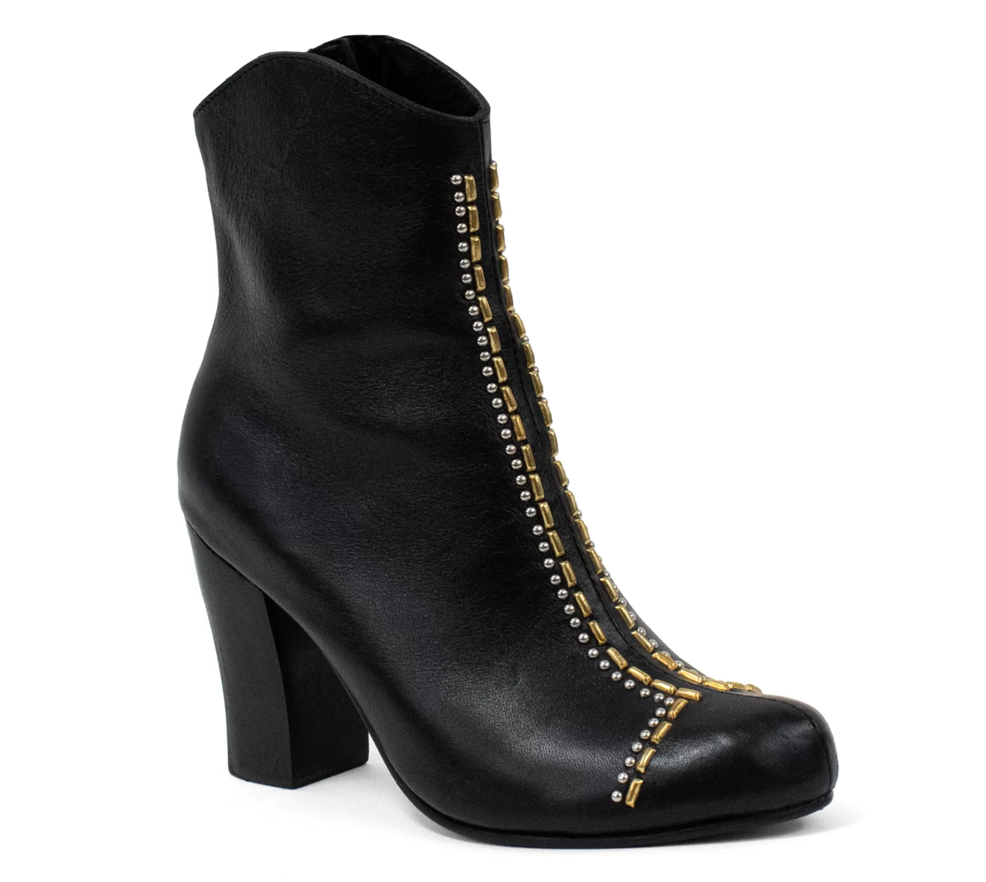 Calleen Cordero Diva Boot Black Belmont w/ Brass & Nickel Art Cheap