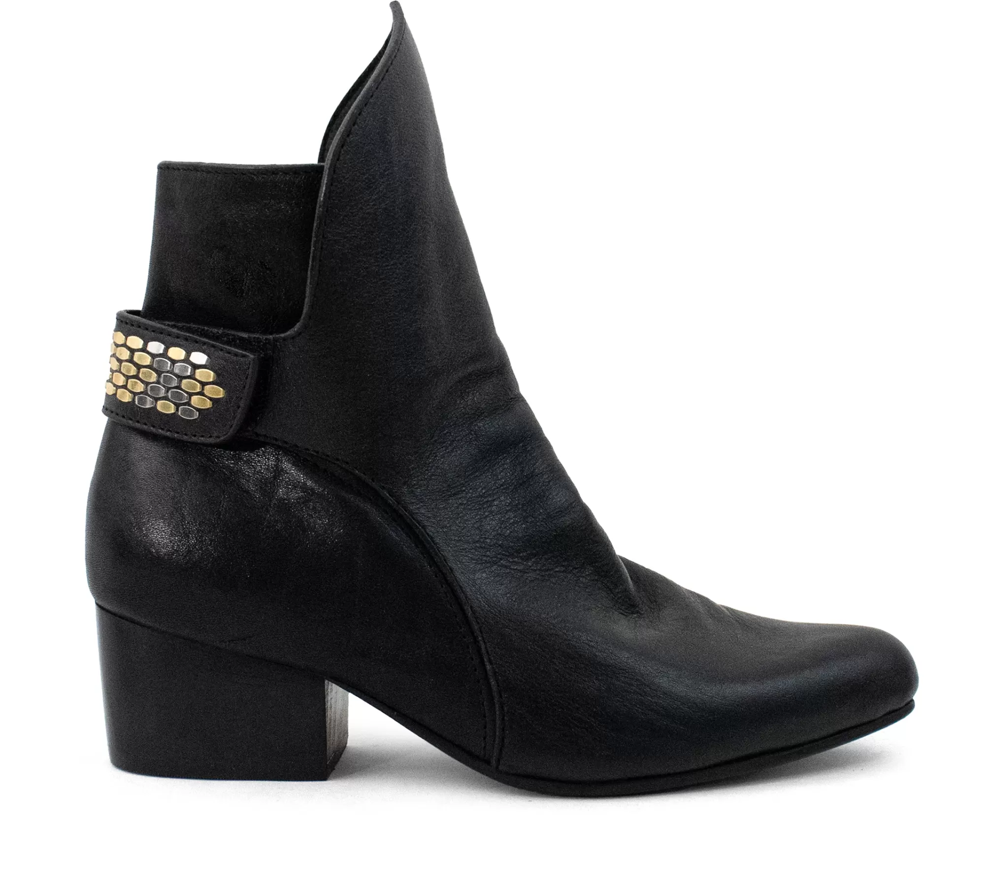 Calleen Cordero Edun Boot Black Belmont w/ Brass & Nickel Art Sale