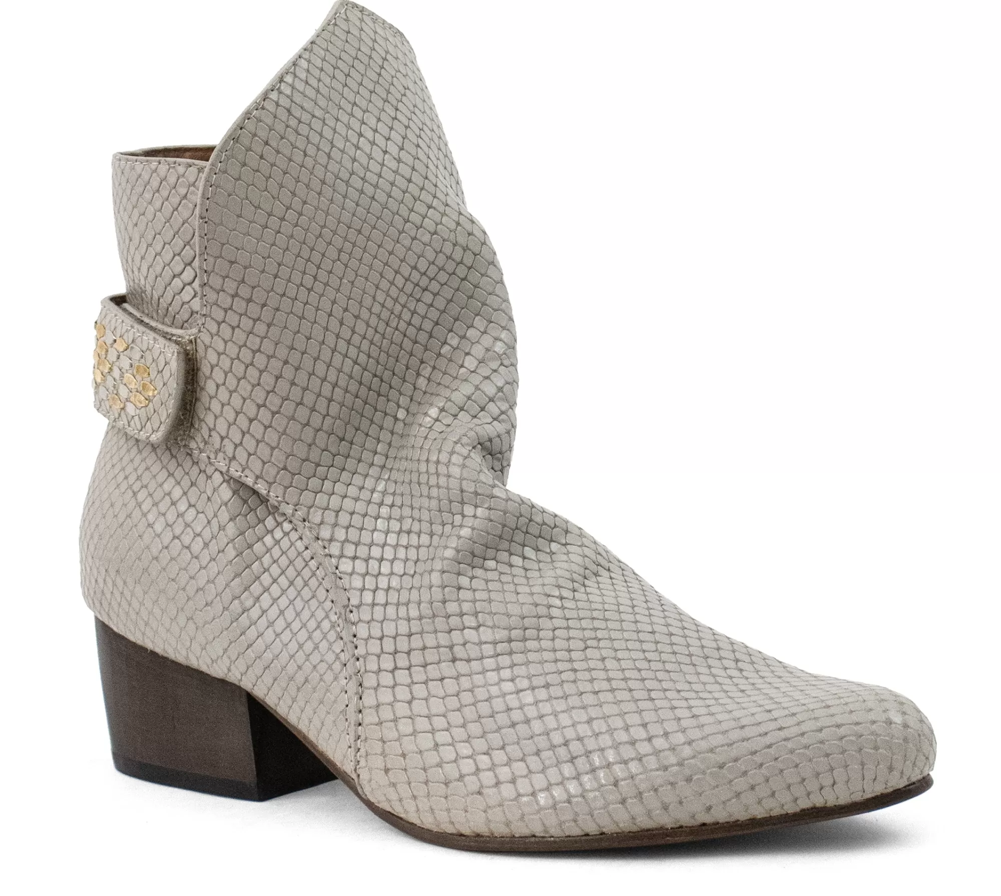 Calleen Cordero Edun Boot Linen Lizard w/ Brass & Nickel Art Outlet