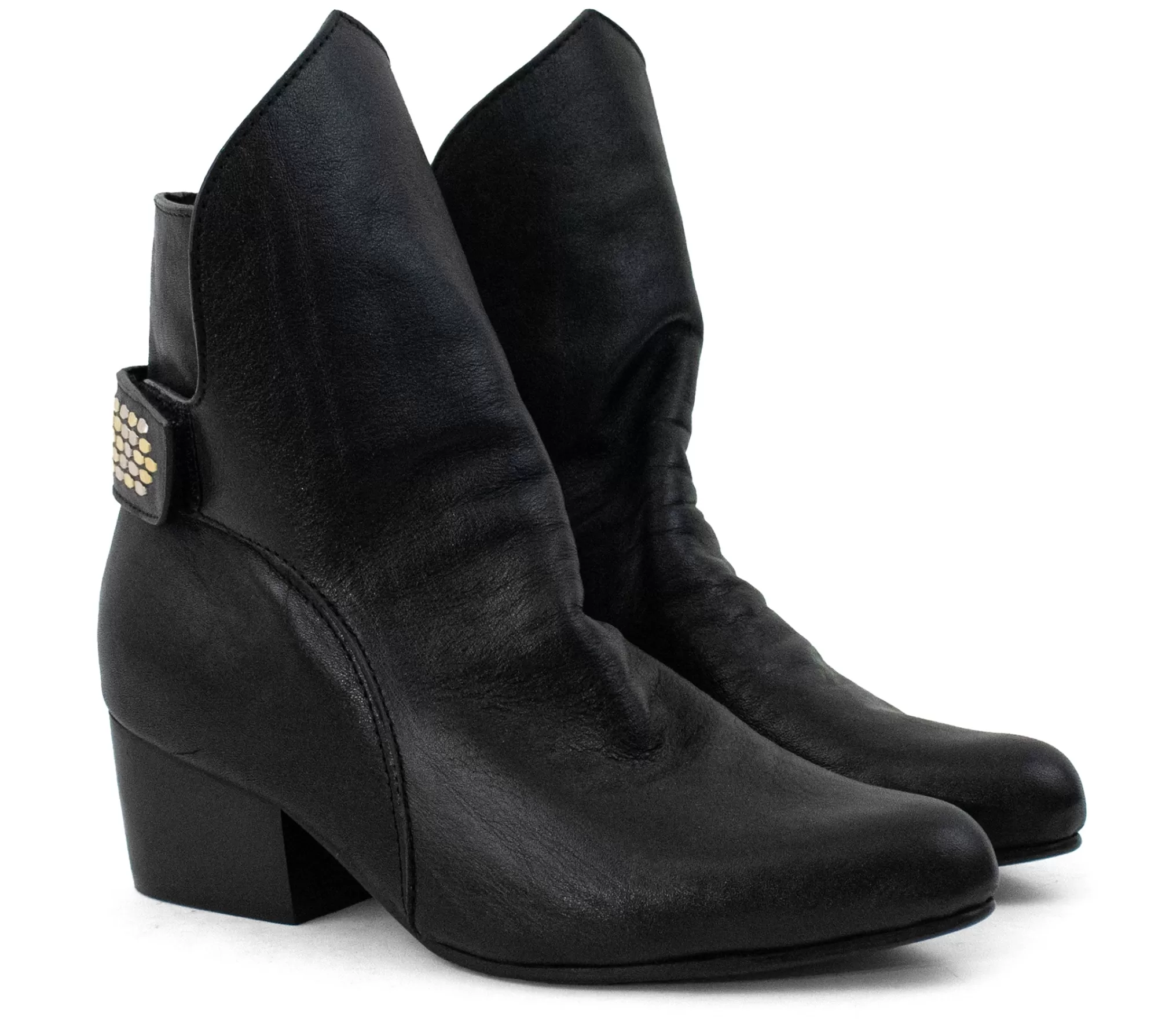 Calleen Cordero Edun Boot Black Belmont w/ Brass & Nickel Art Sale