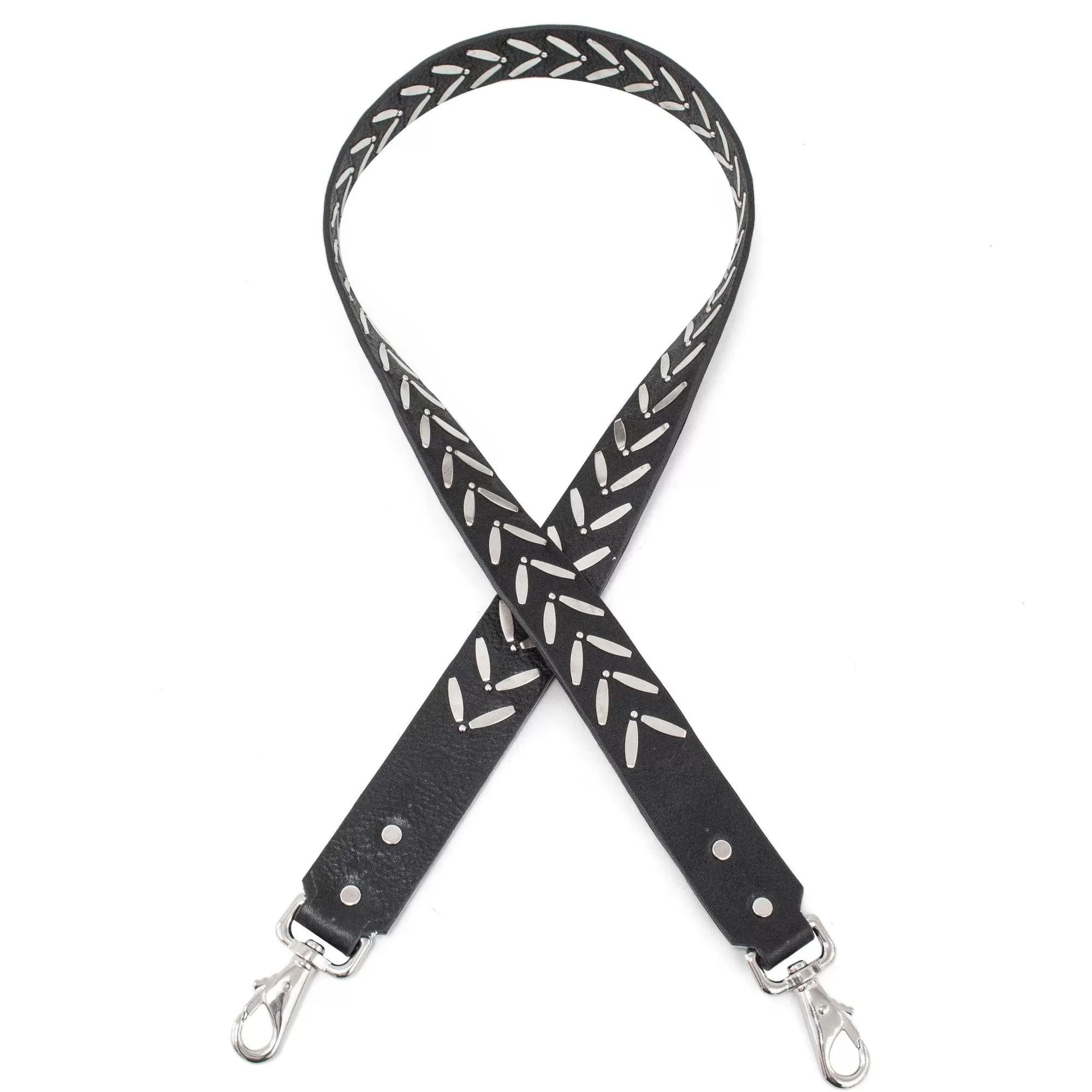 Calleen Cordero Ennio Handbag Strap Black Aniline w/ Nickel Art Store