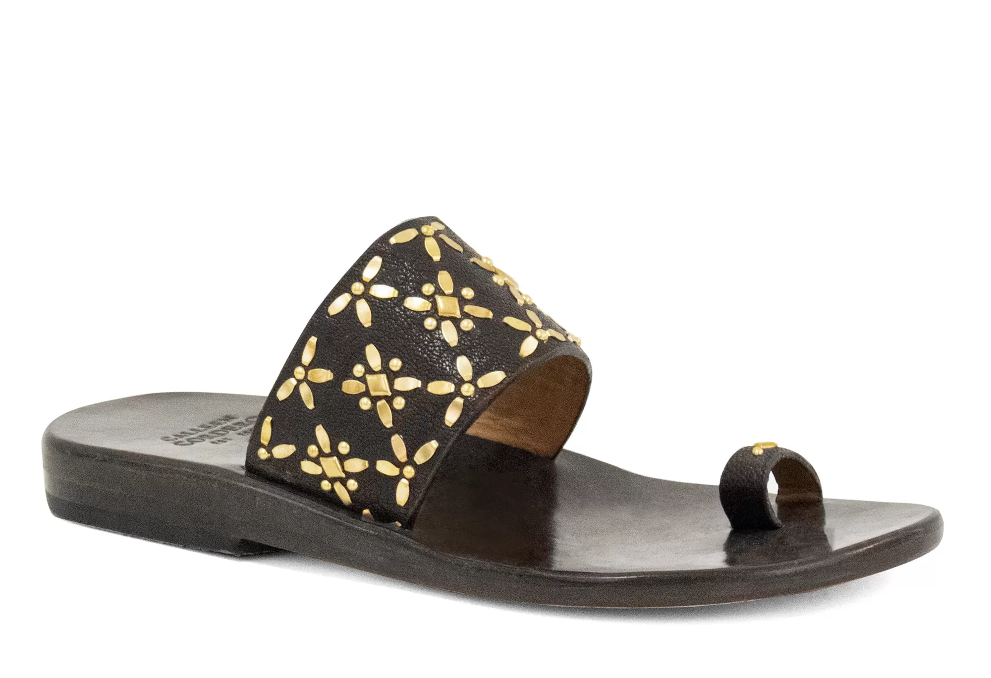 Calleen Cordero Frida Sandal Brown Oyster w/ Brass Art Clearance