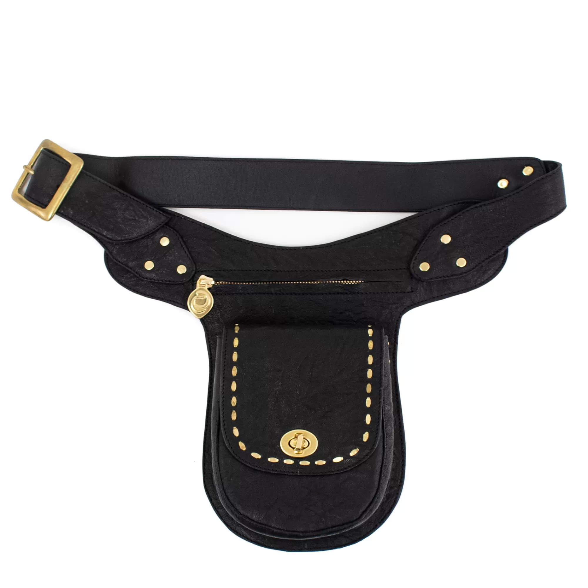 Calleen Cordero Gavranita Belt Bag Black Montana w/ Brass Art Store