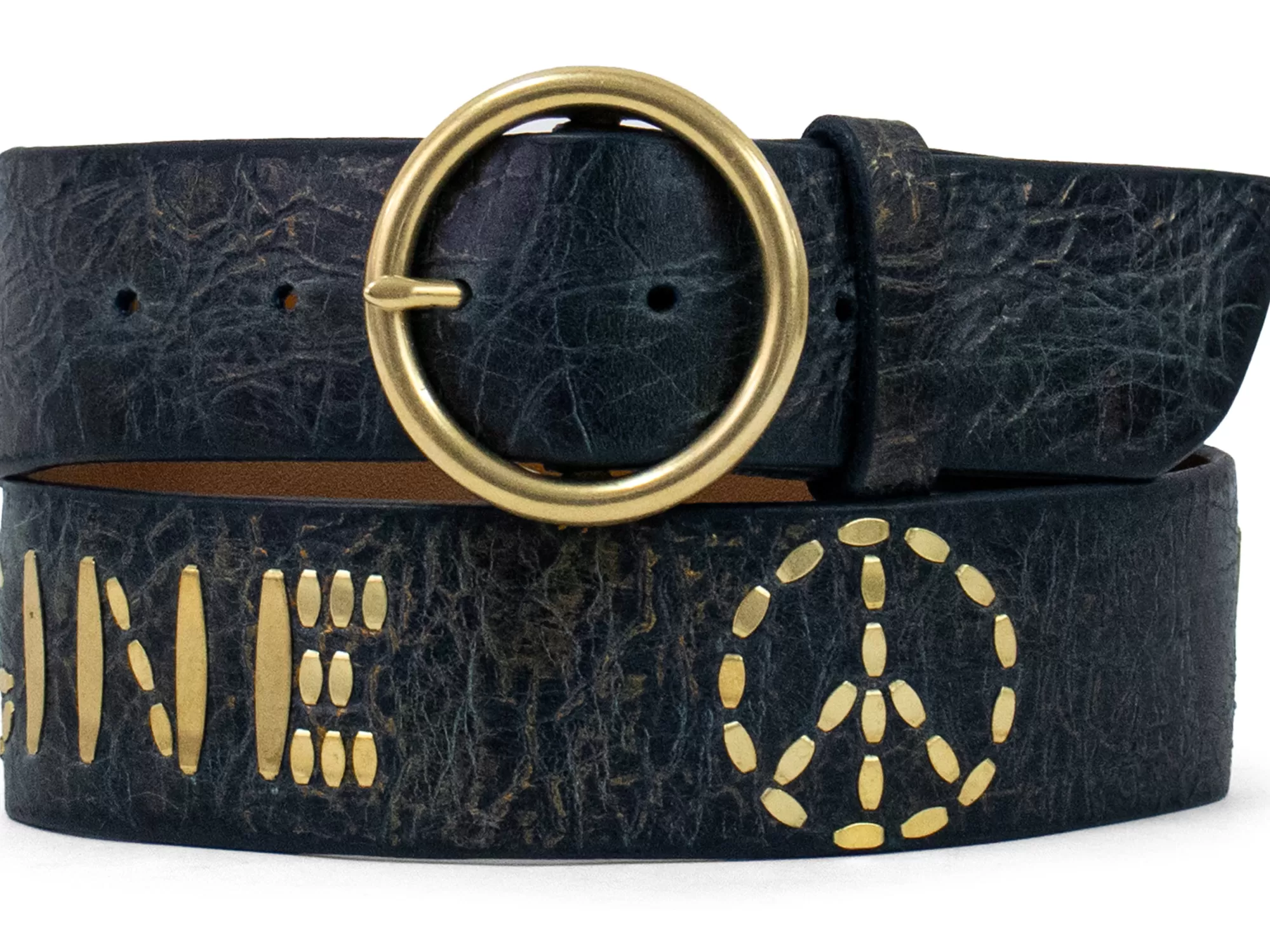 Calleen Cordero Imagine Peace Circle Buckle 1.75" Belt Sale