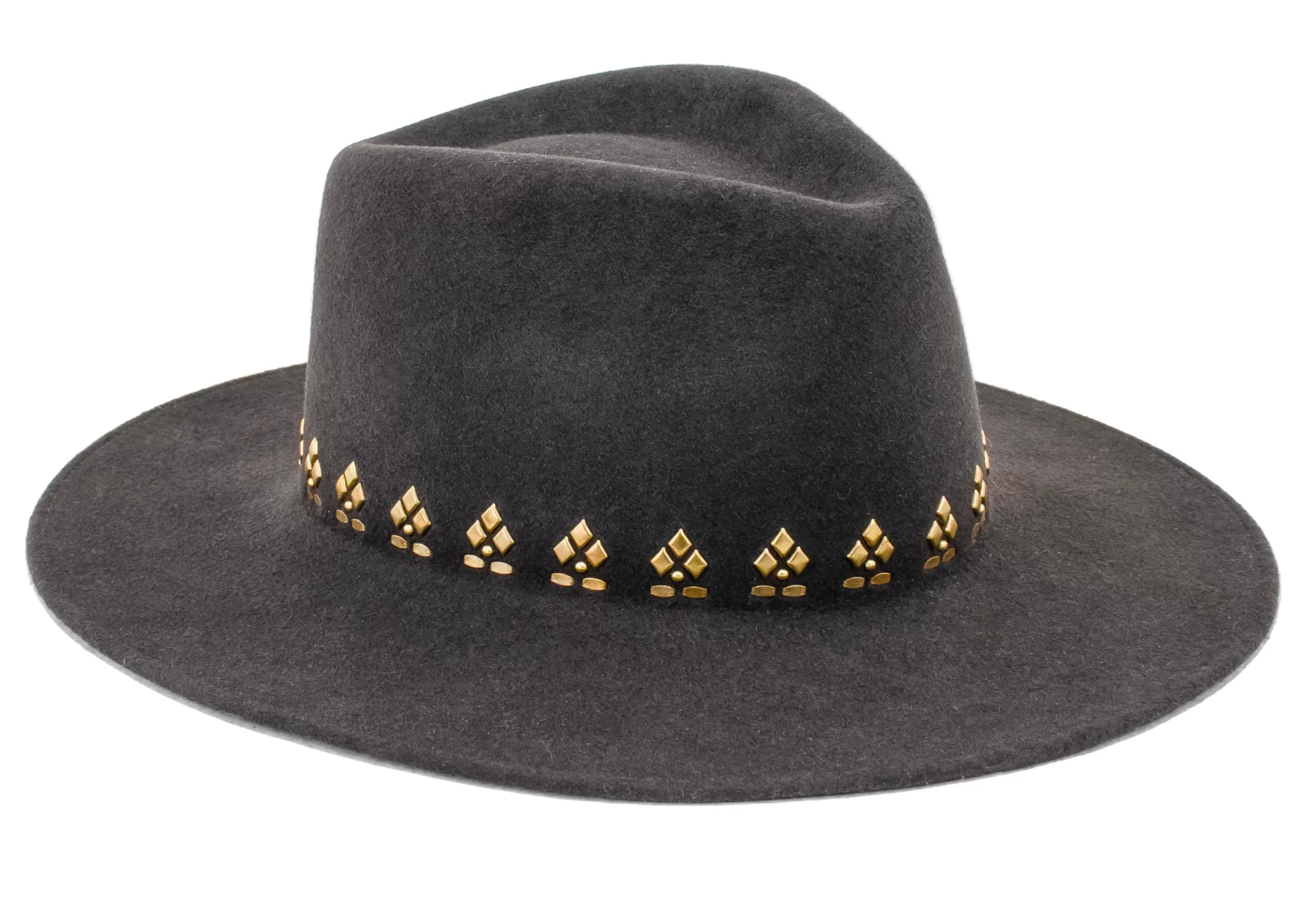 Calleen Cordero Jessa Melia Hat Basilt Grey Wool w/Brass Art Online