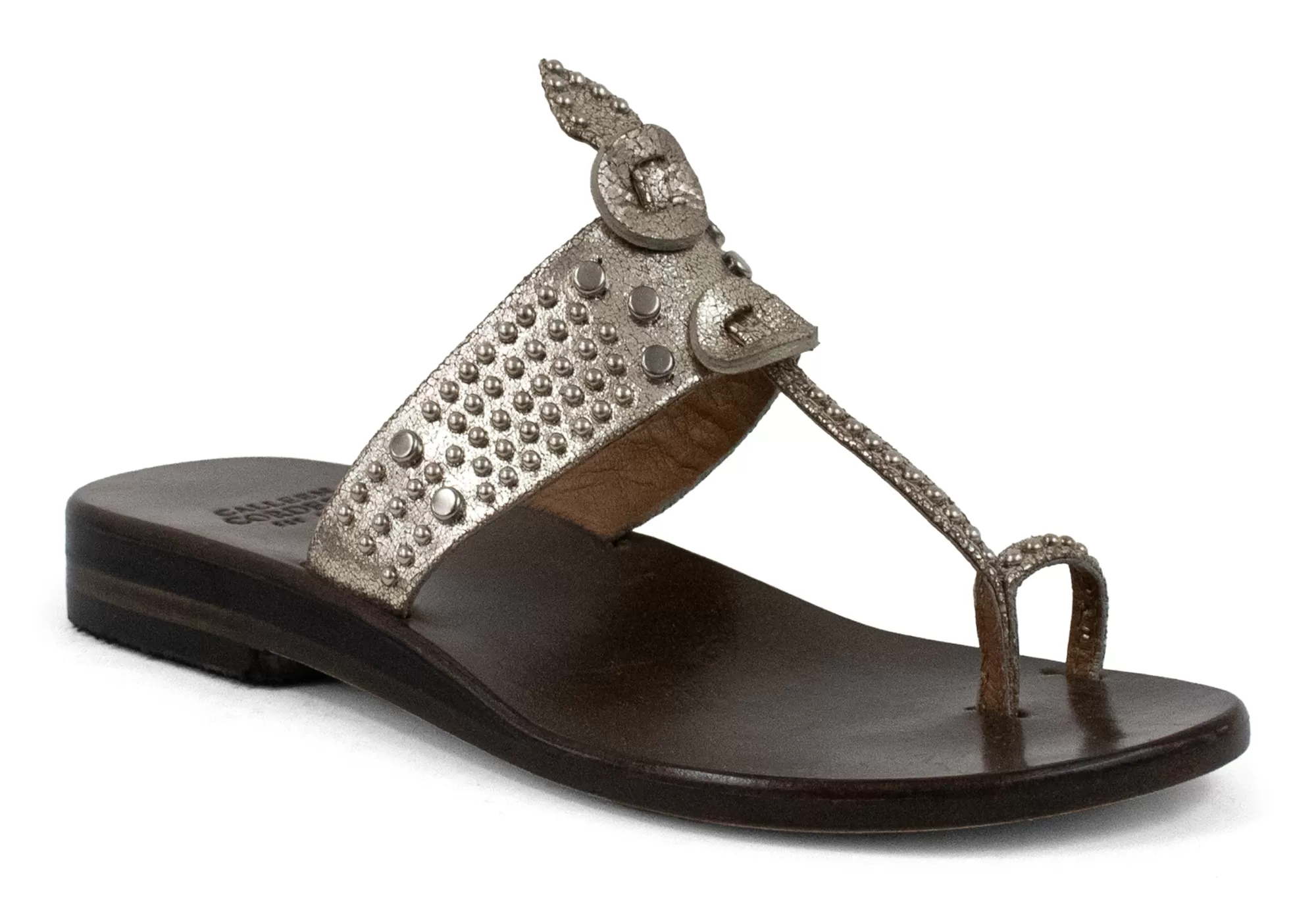 Calleen Cordero Karma Sandal Dusty Gold w/ Nickel Art New