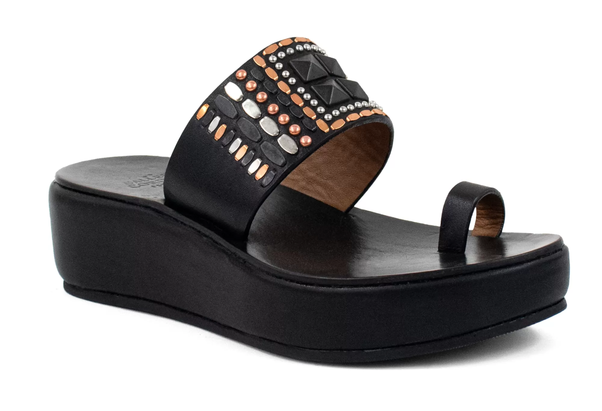 Calleen Cordero Kenji Solara Platform Black Belmont w/ Black - Copper & Nickel Art Store