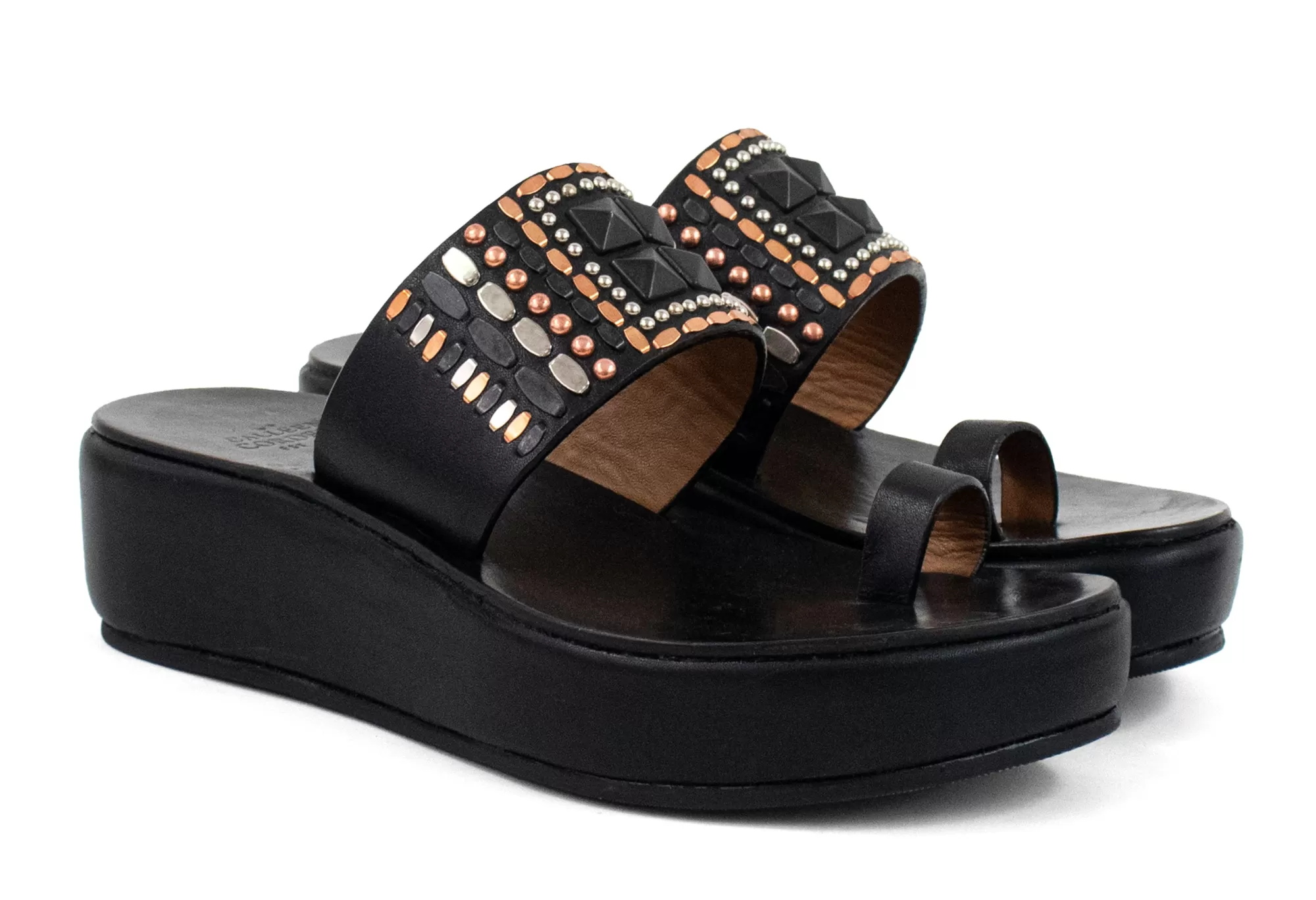 Calleen Cordero Kenji Solara Platform Black Belmont w/ Black - Copper & Nickel Art Store