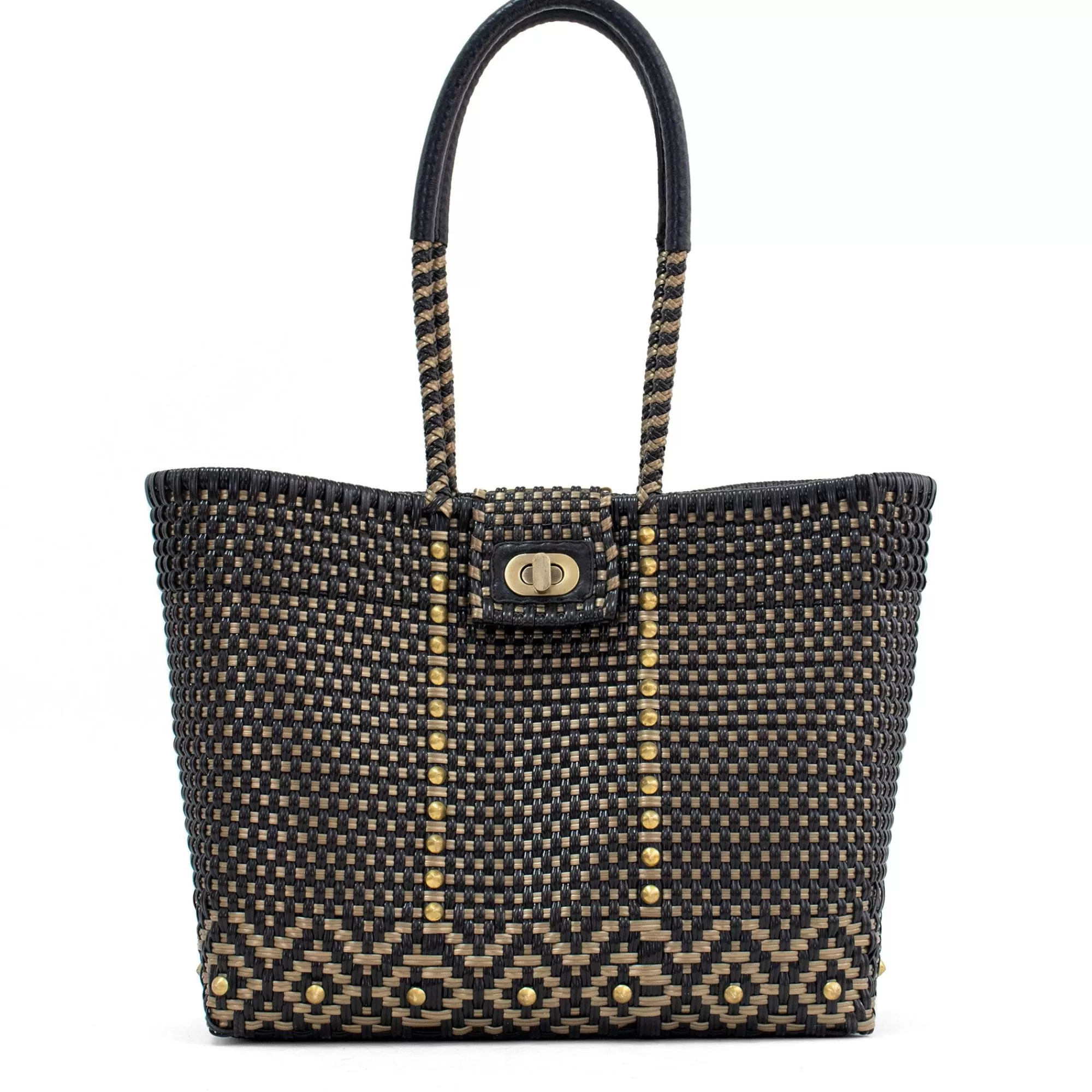 Calleen Cordero Oaxacan Tote Black w/ Brass Art Fashion