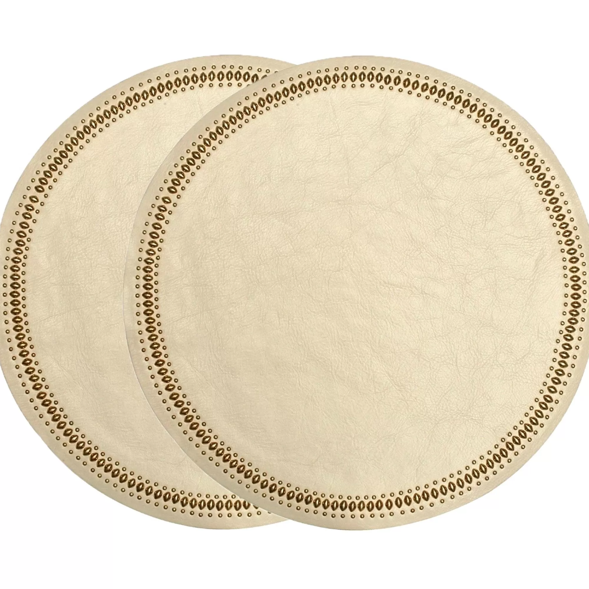 Calleen Cordero Puma Placemats (QTY 2 Pc) White Old Fashion w/ Brass Art Online