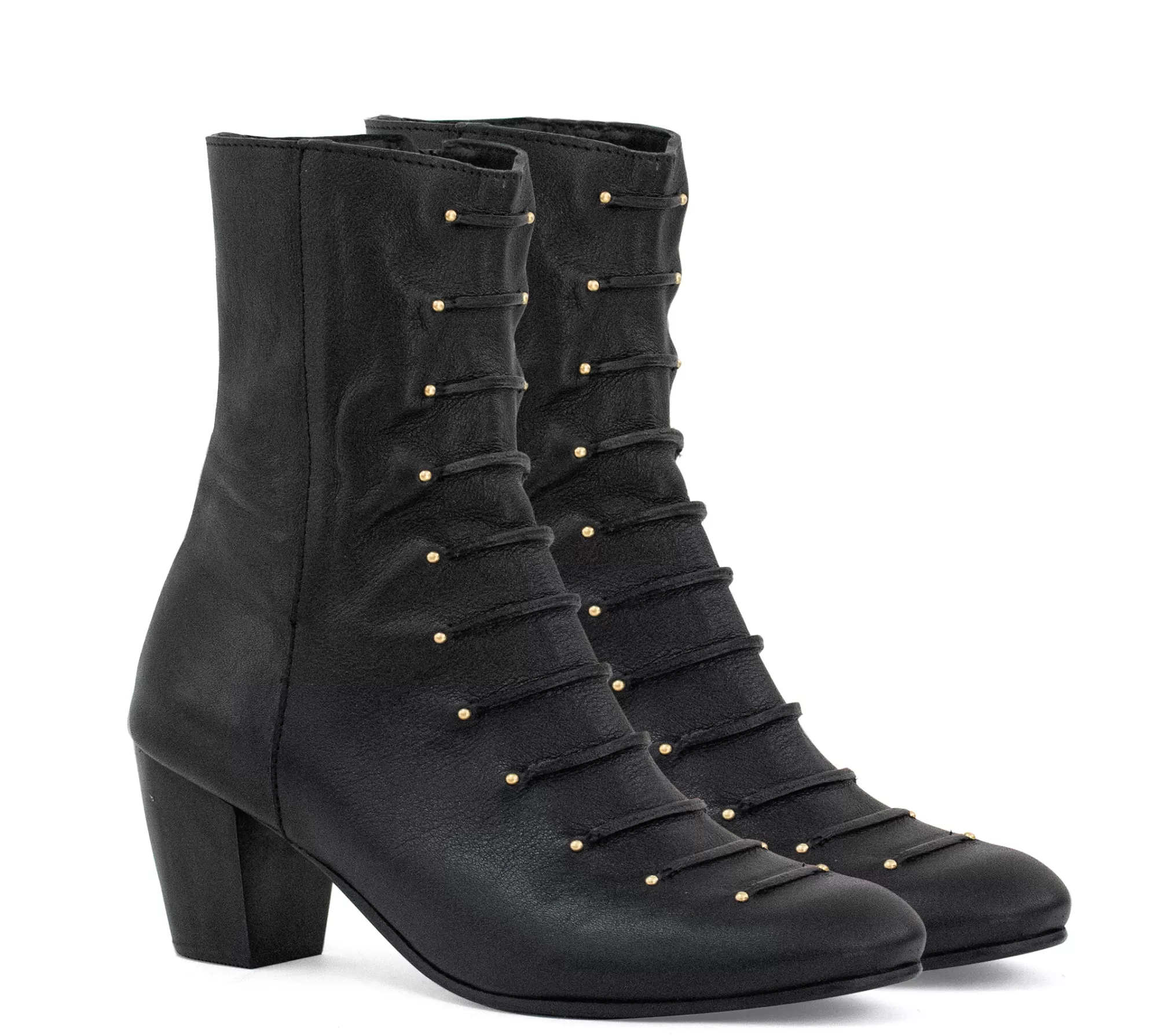 Calleen Cordero Sloan Boot Black Belmont w/ Brass Art Cheap