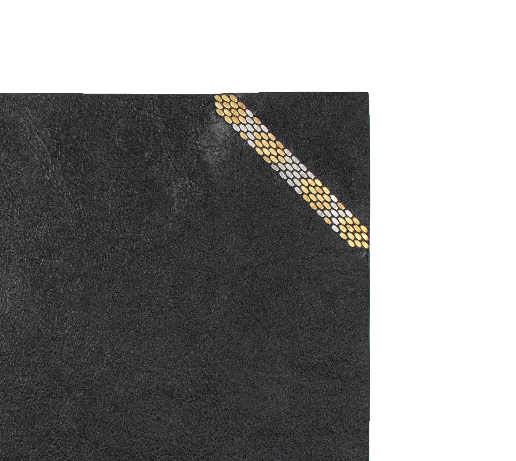 Calleen Cordero Snake Desk Blotter (15" X 22") Black w/ Nickel & Brass New