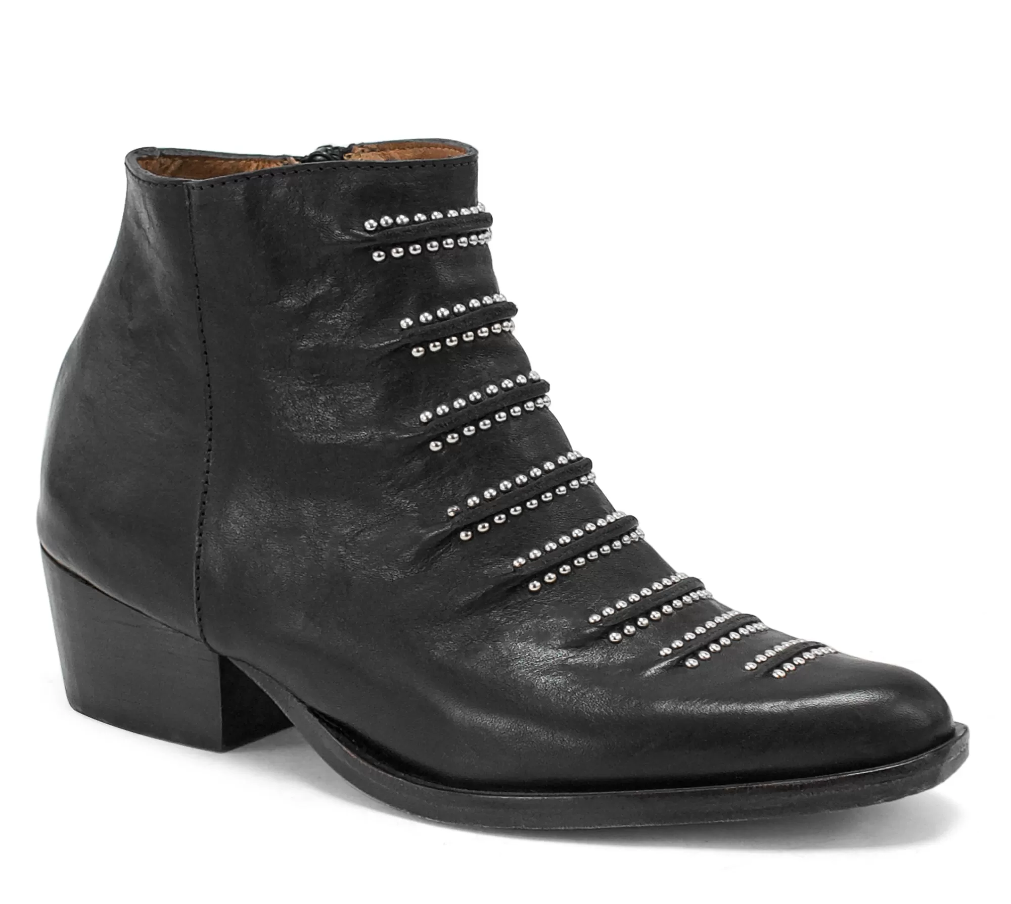 Calleen Cordero Tiba Short Boot Black Leather w/ Nickel Art Best Sale